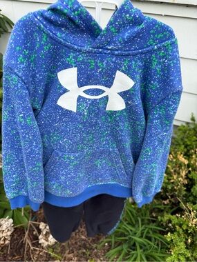 Under Armour GUC Sz 4T Kids' Blue & Green Speckled Hoodie